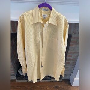 Mens Paul Fredrick Imported Broadcloth size 17 Long Sleeve Button Down S…
